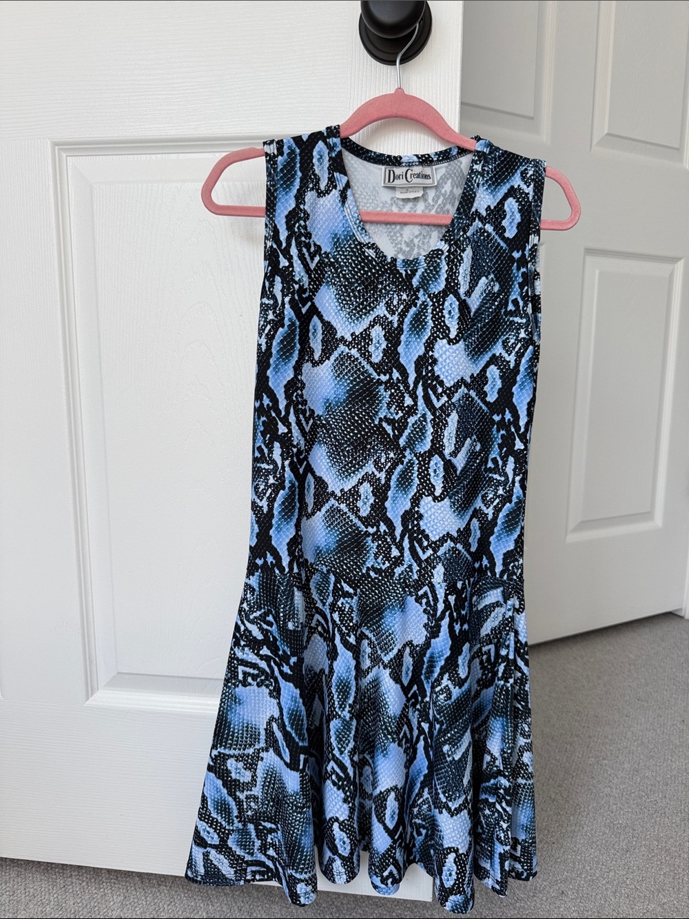 DORI CREATIONS blue python print dress size 12 girls